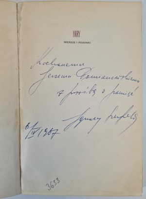OKUDZAWA BULLAT - VERSES AND PIOSENKI, published in 1967 Dedication from the book's editor Ignacy Szenfeld