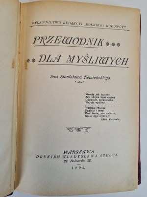 REWIEŃSKI Stanisław - PRZEWODNIK DLA MYŚLIWYCH, wyd.1903
