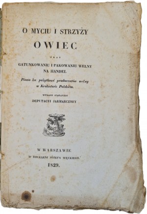 ON WASHING AND SHRINKING OF SHEEP Published in Warsaw 1829.