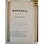 MICKIEWICZ Adam - [Poezye ... T. 7]: Poezye Lorda Byrona tłumaczone. Giaur przez ..., Korsarz przez Edwarda Odyńca. Wydanie Alexandra Jełowickiego. Paryż 1835.