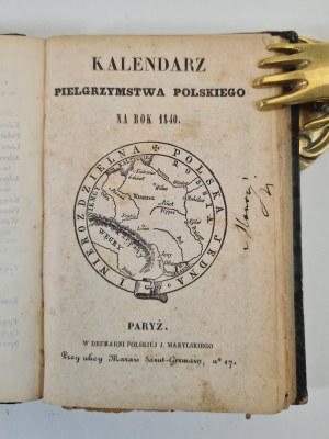 [MICKIEWICZ] KALENDAR OF POLISH PIELGRIMENTS FOR THE YEARS 1839 AND 1940 (1 vol)