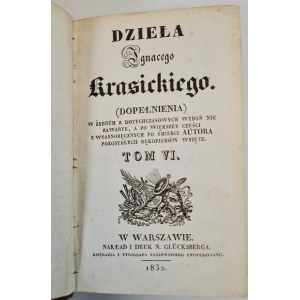 KRASICKI Ignacy - DZIEŁA (dopełnienia) TOM VI, wyd.1832