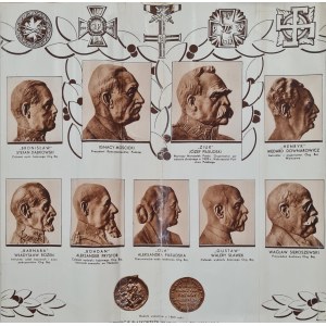 GALERIE DES COMBATTANTS DE L'INDÉPENDANCE POLONAISE. Reproductions des reliefs de Wladyslaw Gruberski longueur de la planche 169 cm !