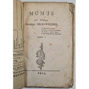 ZOŁKOWSKI Aloizy red. - MOMUS Tom I-III, wyd.1829