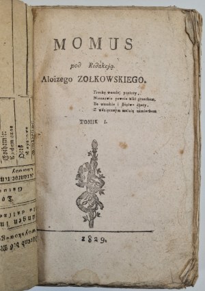ZOŁKOWSKI Aloizy red. - MOMUS Tom I-III, wyd.1829