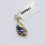 1.22 Ct Harlequin yellow gold pendant, 9K/375 gold