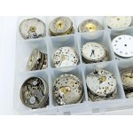 Set of about 90 mechanisms for mainly men's wristwatches and pocket watches