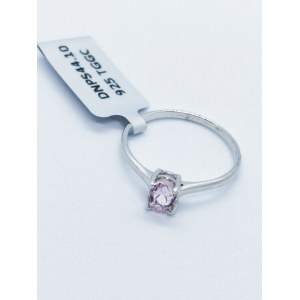 Sterling silver ring with kunzite, certified by RocksTv
