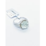 Anello in argento con prasiolite Chantilly Cut, certificato da RocksTV
