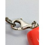 Bracelet with coral and agate, 925 silver