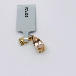 1.53 Ct Morganite Zambezia and Zirconia White Pendant, Gold 10K/417