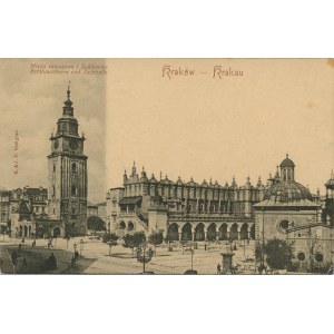 Kraków - Wieża ratuszowa i Sukiennice, ok. 1900.