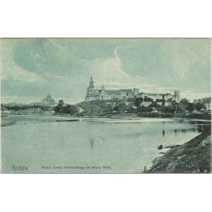 Krakow - View of the Royal Castle from the side of the Vistula River, 1906.