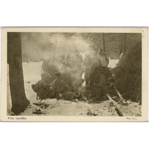 By the campfire, ca. 1915.