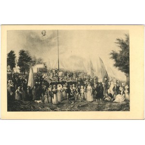 Début de la cérémonie de pose de la butte Kosciuszko en 1821, vers 1920.