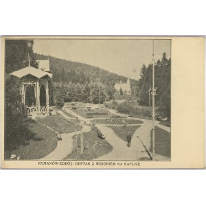 Rymanów Zdrój - Depak surplombant la chapelle, vers 1910.