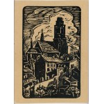 Nowakowska-Acedońska I., Linocut - Gliwice, Church of All Saints, ca. 1950.