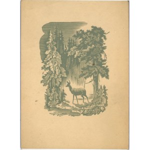 Kuczynski Edward, Woodcut - Sarna, 1953.