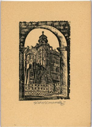 Wiszniewski Kazimierz, dřevoryt - Kurza Stopka, kolem roku 1950.
