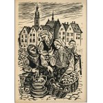 Dretler-Flin Stefania, Woodcut - Bribes, ca. 1950.