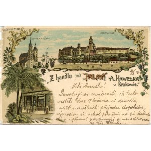 Kraków - Du commerce sous le Palm par A. Hawełka, ca. 1900.