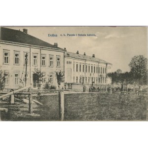 Vallée - C. k. Bureau de poste et école populaire, vers 1910.