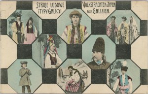 Lidové kroje a typy z Haliče, 1912.