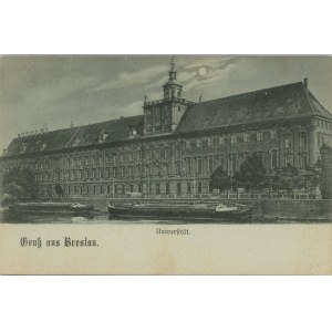 Wrocław - Uniwersytet nocą, ok. 1898.