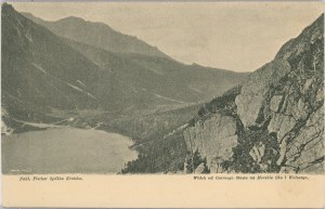 Tatry - Pohled od Černého rybníka na Morské Oko a Vološin, kolem roku 1900.