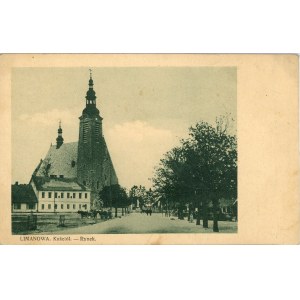 Limanowa - Église - Place du marché, 1930.