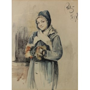 A.N. (19e/20e siècle), Jeune fille au manchon, 1917