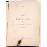 WEGNER- ZŁOTE MYŚLI Z DZIEŁ J. I. KRASZEWSKIEGO. Poznań 1879