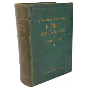 KORZONEK - KODEKS ZOBOWIĄZAŃ Komentarz t.II 1935