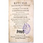 [OBRZĘDY SAKRAMENTÓW, EGZORCYZMY] RTUALE SACRAMENTORUM AC ALIARUM ECCLESIAE CAERIMONIARUM Warszawa 1793