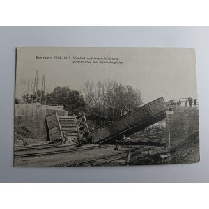 POHLEDNICE RZESZÓWSKÝ VIADUKT NAD ŽELEZNIČNÍ TRATÍ, PŘEDVÁLEČNÝ ROK 1916