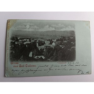 POCZTÓWKA KUDOWA ZDRÓJ, BAD KUDOWA, DŁUGI ADRES, STEMPEL, ZNACZEK, PRZEDWOJENNA 1898 R