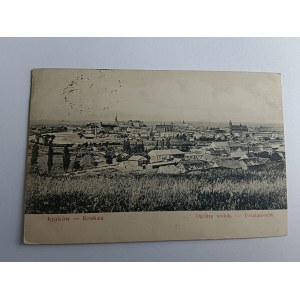 POHLEDNICE KRAKAU CELKOVÝ POHLED, PŘEDVÁLEČNÁ, ZNÁMKA, RAZÍTKO