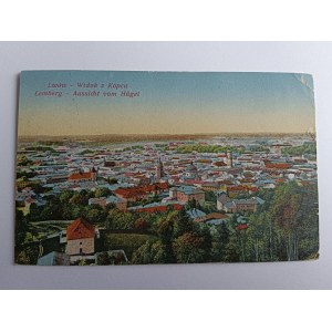 POCZTÓWKA LWÓW LEMBERG WIDOK Z KOPCA, PRZEDWOJENNA, STEMPEL