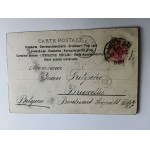 POHLEDNICE S DLOUHOU ADRESOU, STROM V KVĚTINÁČI, PŘEDVÁLEČNÁ 1902, ZNÁMKA, RAZÍTKO
