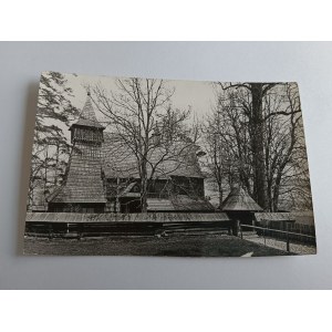 CARTE POSTALE PRL DĘBNO NOUVEAU MARCHÉ ÉGLISE HISTORIQUE EN BOIS