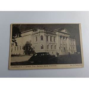 POSTCARD WARSAW BUILDING OF THE COMMUNE OF FINE ARTS INCENTIVE, OLD CAR