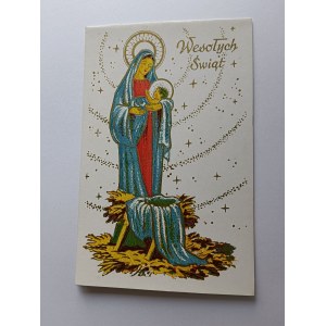 VÁNOČNÍ POHLEDNICE MATKA BOŽÍ S DÍTĚTEM, SKLÁDANÁ