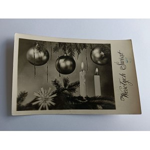 CARTE POSTALE DE NOËL BOUGIE ARBRE DE NOËL