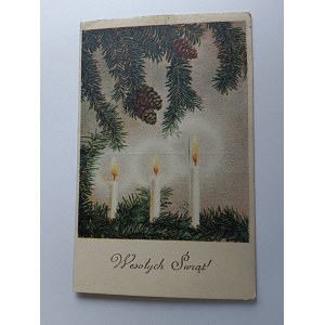 CARTE POSTALE DE NOËL ARBRE DE NOËL, BOUGIES