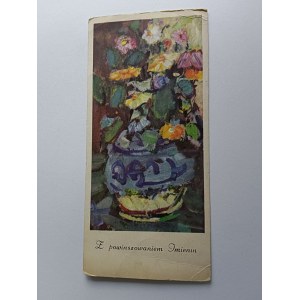 NAME POSTKARTE BLUMEN, IWANICKA, BRIEFMARKE