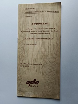 INVITATION BROCHURE PROVINCIAL INLAND TRADE COMPANY, GDANSK, VII REVIEW OF MARKET NOVELTIES, SOPOT, GDYNIA, PZU