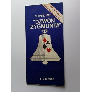 PROGRAMME, INVITATION, TOURNOI PAR PAIRES ZYGMUNT BELL, GTS WISŁA KS CRACOVIA, PEWEX AD, ŻACZEK, KRAKÓW 1986