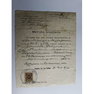 MIĘDZYRZEC METRYKA URODZENIA 1930 R, ZNACZEK