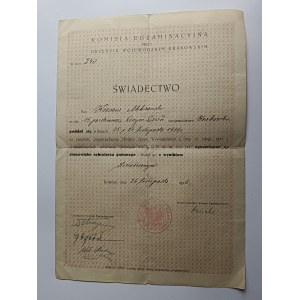 NOWY SĄCZ ŚWIADECTWO STANOWISKO SEKRETARZA GMINNEGO, KRAKÓW 1936 R