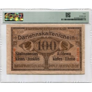 Kaunas, 100 marks 1918 numbering 7 digits